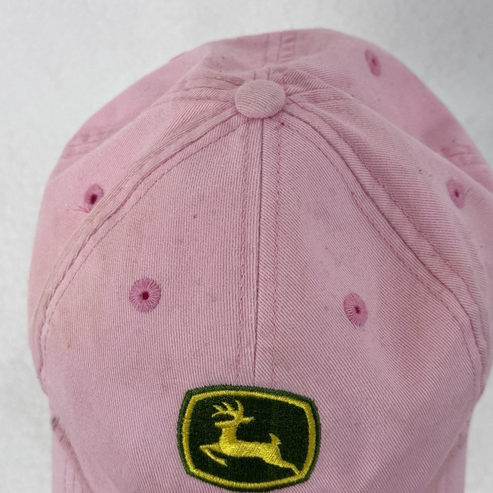 John Deere Strapback Adjustable Hat Cap Pink LogoNothing Runs Like A Deere - Picture 5 of 16
